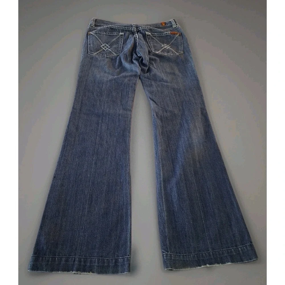 Women's 7 For‎ All Mankiind Flare Leg Dojo Jeans SZ 29 Style Embellished Pockets